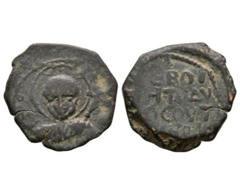 1149-1163 AD. Obv: profile bust right with +BOAMVNDIIS legend. Rev: cross with annulet in fourth quarter and +ANTIOCHIA legen