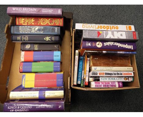 Two boxes containing a quantity of books to include travel, lifestyle, J K Rowling's Harry Potter and other (2)