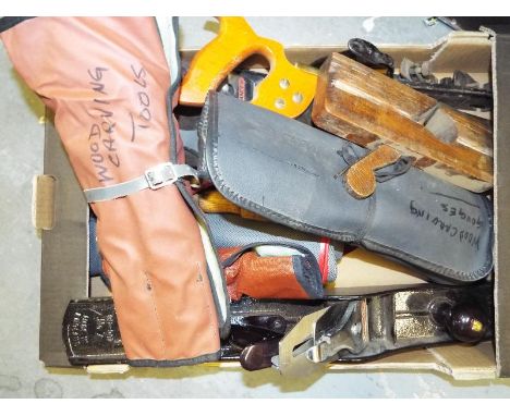 A collection of good quality wood working tools to include a Stanley No.7 plane, a Stanley No.4.5 plane, a Stanley No.4 plane