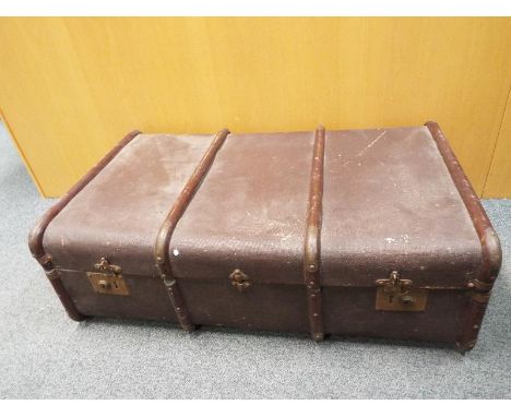 A vintage banded trunk with insert