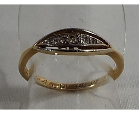 A lady's 18ct gold ring set with diamond cluster, size N1/2, approximate weight 2.19 grams - Est £40 - £606