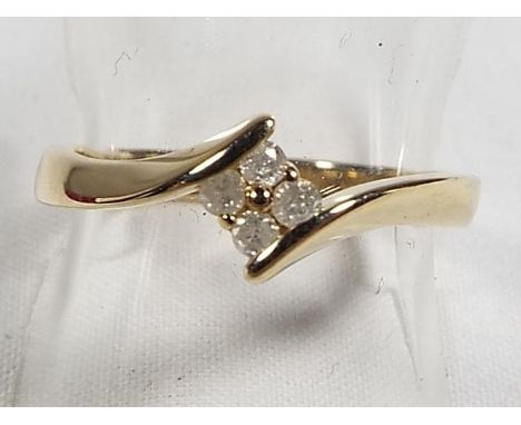 A lady's 9ct gold diamond ring, 0.10ct, size N1/2, approx weight 1.9 grams