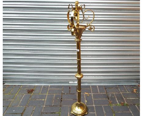 A brass standard lamp, circa 1931, pat tested
