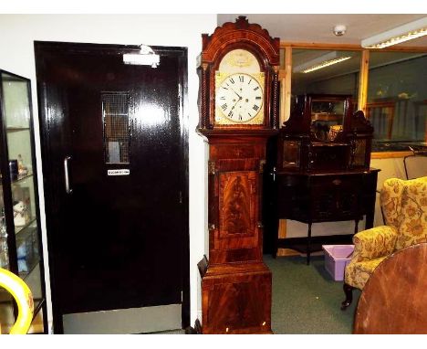 An early 19th century 8-day bell striking longcase clock, indistinctly signed to the dial by a Chepstow maker, the painted di