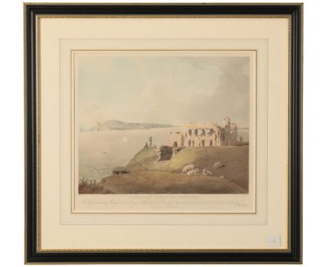 DORSET INTEREST: A PAIR OF VIEWS OF WEYMOUTH AND PORTLAND CASTLES 'Sandsfoot Castle and Portland' and 'Bow and Arrow Castle i