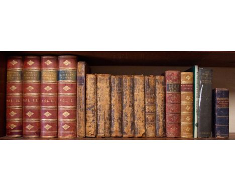 A miscellaneous collection of leather-bound books to include The Works of Shakespeare, seven volumes, mixed editions, four be