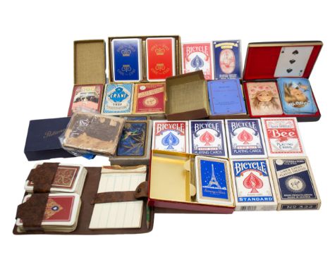1948 London Olympic Games, full set of playing cards in presentation morocco case, together with other sets&nbsp;of playing c
