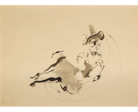 Christian B&eacute;rard, French 1902-1949 -&nbsp;Woman in crescent moon;&nbsp;ink on paper, signed lower left 'B&eacute;rard'