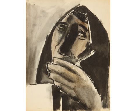 Josef Herman OBE RA,&nbsp;Polish/British 1911-2000 -&nbsp;Women of Taos III, 1985;&nbsp;watercolour on paper, 22.7 x 17.1 cm 