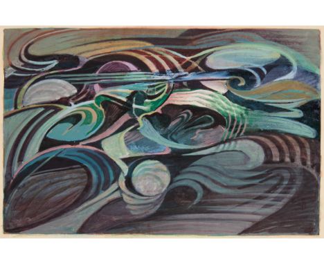 Wilfred Avery,&nbsp;British 1926-2016 -&nbsp;Weather System; gouache and collage on paper, signed to the label attached to th