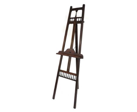 A Victorian mahogany artist's easel, 180cm high.  