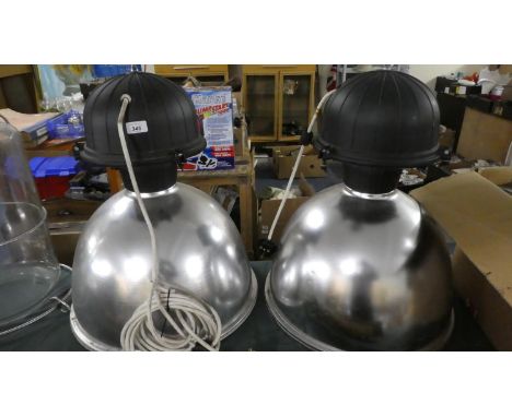 A Pair of Industrial Light Fittings 