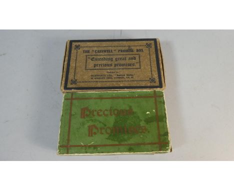 Two Vintage Cardboard Box Sets, the Caswell Promise Box and Precious Promises, Both Complete with Paper Rolls 