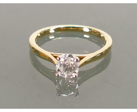 18ct gold Diamond Solitaire ring from Goldsmiths: UK size N.  Diamond is 0.5ct approx, based on actual size and diamond sprea
