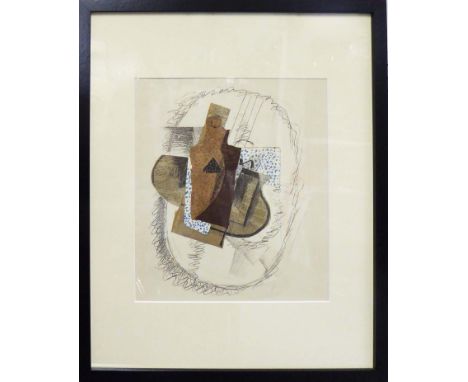 GEORGE BRAQUE 'Papiers Collés IV', lithograph, Derriere Le Mirroir n.138, May 1963, Ed. Maeght, 36cm x 28cm, framed and glaze