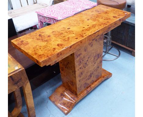 CONSOLE TABLE, Art Deco style, in burr walnut finish, 109cm x 40cm x 81cm H.