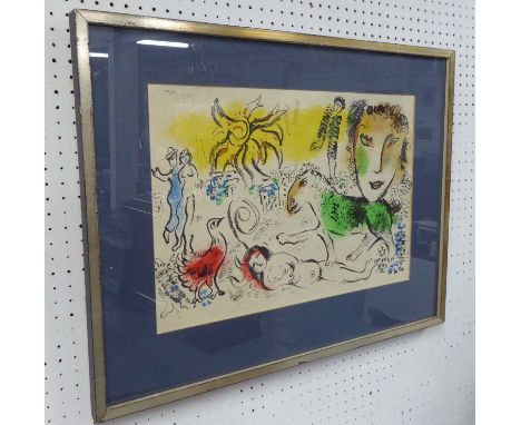 MARC CHAGALL 'Homecoming', lithograph, 50cm x 37cm with gallery certificate, framed and glazed. (Subject to ARR - please see 