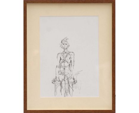 ALBERTO GIACOMETTI 'Annette seated', lithograph 1961, printed by Maeght, 37cm x 27cm, frame and glazed.