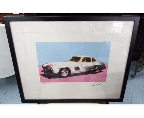 ANDY WARHOL 'Mercedes 300SL', lithograph, signed on the plate, pencil numbered 311/1000, CMOA stamp on reverse, 41cm x 32cm, 