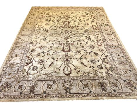 FINE SULTANABAD DESIGN CARPET, 355cm x 276cm, all over palmette and vine design on an ivory field within complimentary bands 