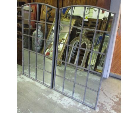 GARDEN MIRRORS, a pair, Architectural style, 77cm W x 139cm H. (2)