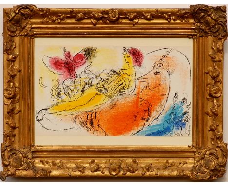 MARC CHAGALL 'The Accordionist', original lithograph 1957, printed by Mourlot Freres, reference Mourlot 204, 23cm x 39cm, fra