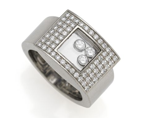 CHOPARDHappy Diamonds.  Diamant-Ring. Herkunft: Schweiz. Datierung: Um 1980. Material: 750/- Weißgold, Punze. Gesamtgewicht: 