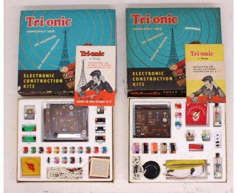 Tri-ang: A pair of boxed Triang Tri-onic Electronic Construction Kits: Kit A/B and Kit A. Used condition but generally good, 