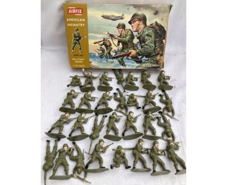 Airfix: A collection of assorted Airfix 1:32 scale soldiers to include Japanese Infantry, British Eighth Army x2, German Infa