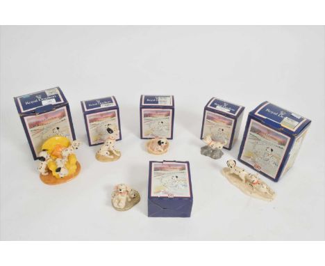 Eleven Royal Doulton 101 Dalamtions character figures, boxed comprising Perdita; Pongo; Pups in Armchairs; Penny &amp; Freckl
