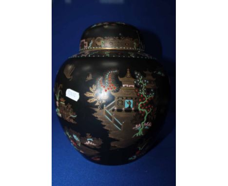 CARLTON WARE KANG HSI GINGER JAR AND COVER(cover badly damaged)