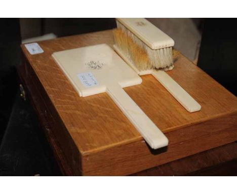 TWO SILVER PLATED CANTEENSincluding a set of six mother of pearl handled fruit knives and forks, in an oak box, also a a set 