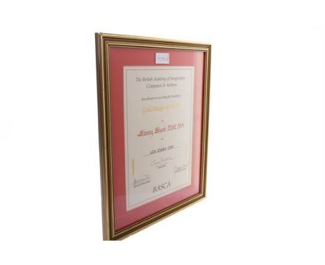 LIFE MEMBERSHIP CERTIFICATE OF THE PRESTON AND DISTRICT CALEDONIAN SOCIETYtogether with Manchester & Salford Society Life Mem