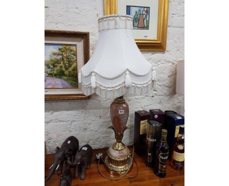 MARBLE AND BRASS LAMP 