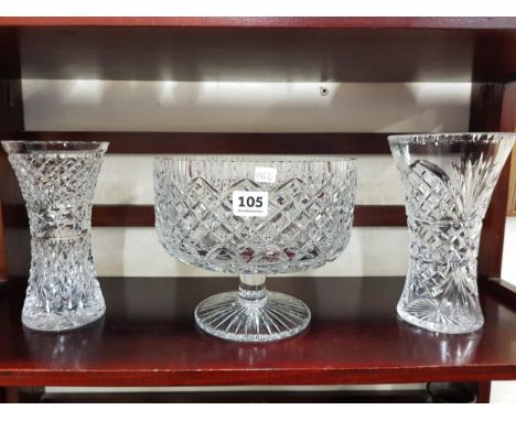 SHELF LOT OF CUT GLASS 