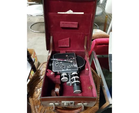 PALLARD BOLEX CINE CAMERA AND CASE 