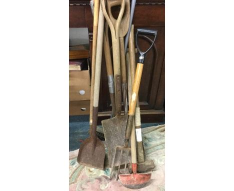 A quantity of garden tools.
