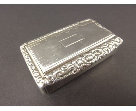 Silver snuff box, rectangular engine turned "James 'Gelderd..' Brocklebank and Gawith Tobacconists" probably by Richard Slack