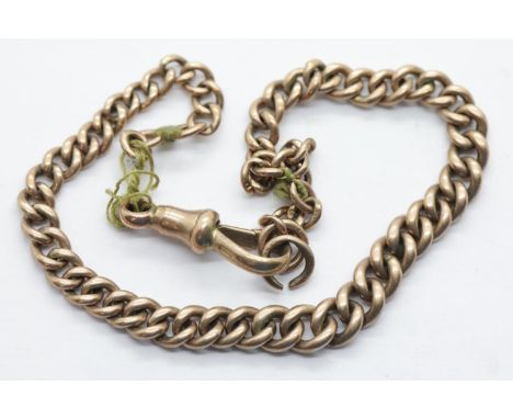 9ct yellow gold bracelet with lobster clip, L: 24 cm, 13.7g. P&amp;P Group 1 (£14+VAT for the first lot and £1+VAT for subseq