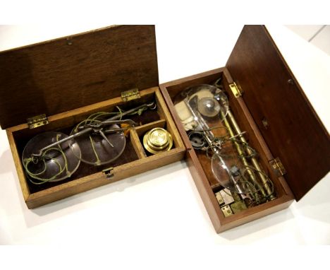 Two mahogany cased sets of jewellers scales. P&amp;P Group 1 (£14+VAT for the first lot and £1+VAT for subsequent lots) 