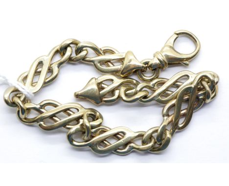 9ct gold pierced bracelet L: 20 cm 24.2g  P&amp;P Group 1 (£14+VAT for the first lot and £1+VAT for subsequent lots) 