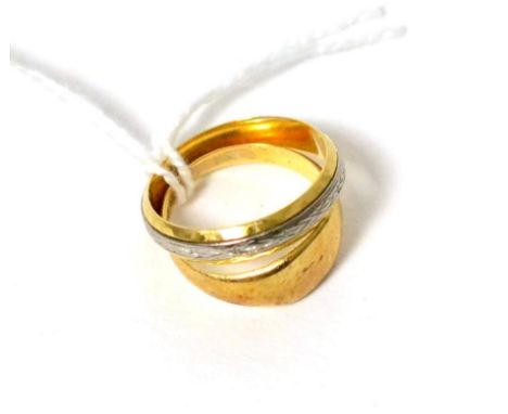 An 18 carat two colour gold band ring, finger size M and an 18 carat gold signet ring, finger size H1/2 (2)5.8g gross