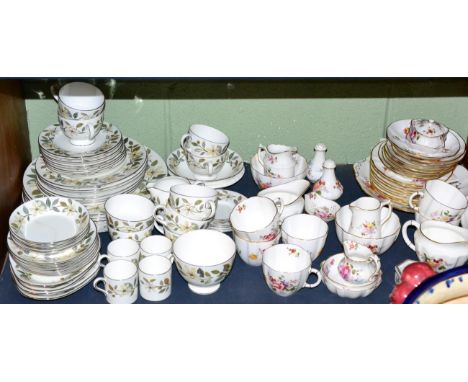 A Royal Crown Derby part tea service together with other small Derby items and a Wedgwood Beaconsfield pattern tea service 