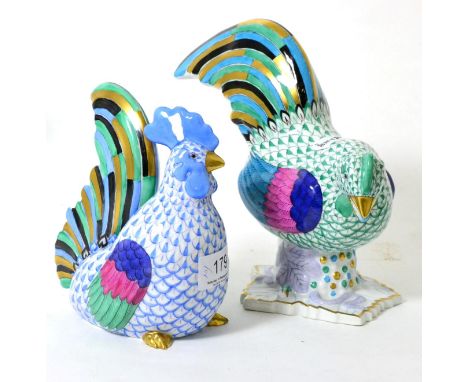A Herend Cockerel and Hen