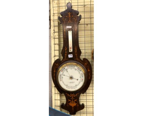 JJ WILSON AND SON ANEROID BAROMETER INLAID CASE
