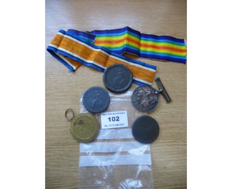 2 FIRST WORLD WAR MEDALS - WAR MEDAL AND VICTORY MEDAL AWARDED TO 178251 D.V.R. E. HALL R.E. WITH CARTWHEEL PENNIES