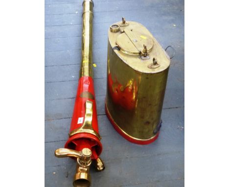 C1930S PYRENE NO 2 FOAM MAKING BRANCH PIPE WITH 2 GALLON KNAPSACK TANK, MINUS TANK STRAPS, TANK TO BRANCH PIPE COUPLING, HOSE