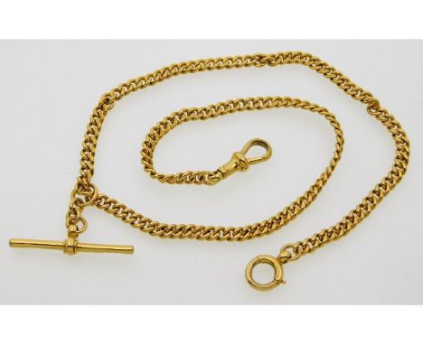 A late 19thC. 18ct gold Albert chain by John Grinsell &amp; Sons, 26.9g, 15in long, all links stamped