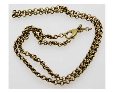 A 9ct gold belcher chain, 20in long, link a/f, 6.3g
