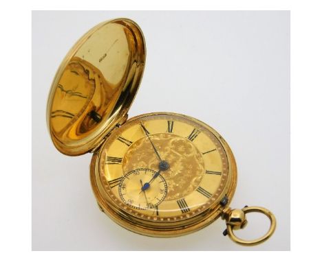 A 19thC. 18ct gold gents full hunter pocket watch by John Jones, initialled to front of case, case maker Cornelius Brook Holi